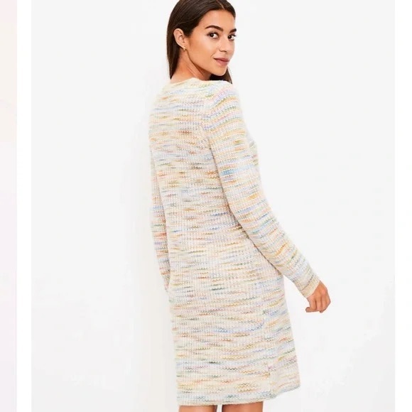 LOFT Dresses & Skirts - LOFT Rainbow‎ Spacedye Knit Sweater Dress